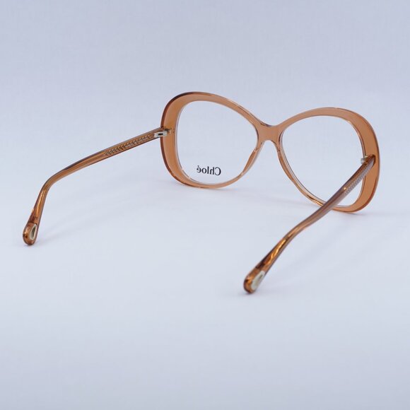 Chloe CH0011O 001 Eyeglasses Transparent Orange 56mm Butterfly Frame - Picture 6 of 13